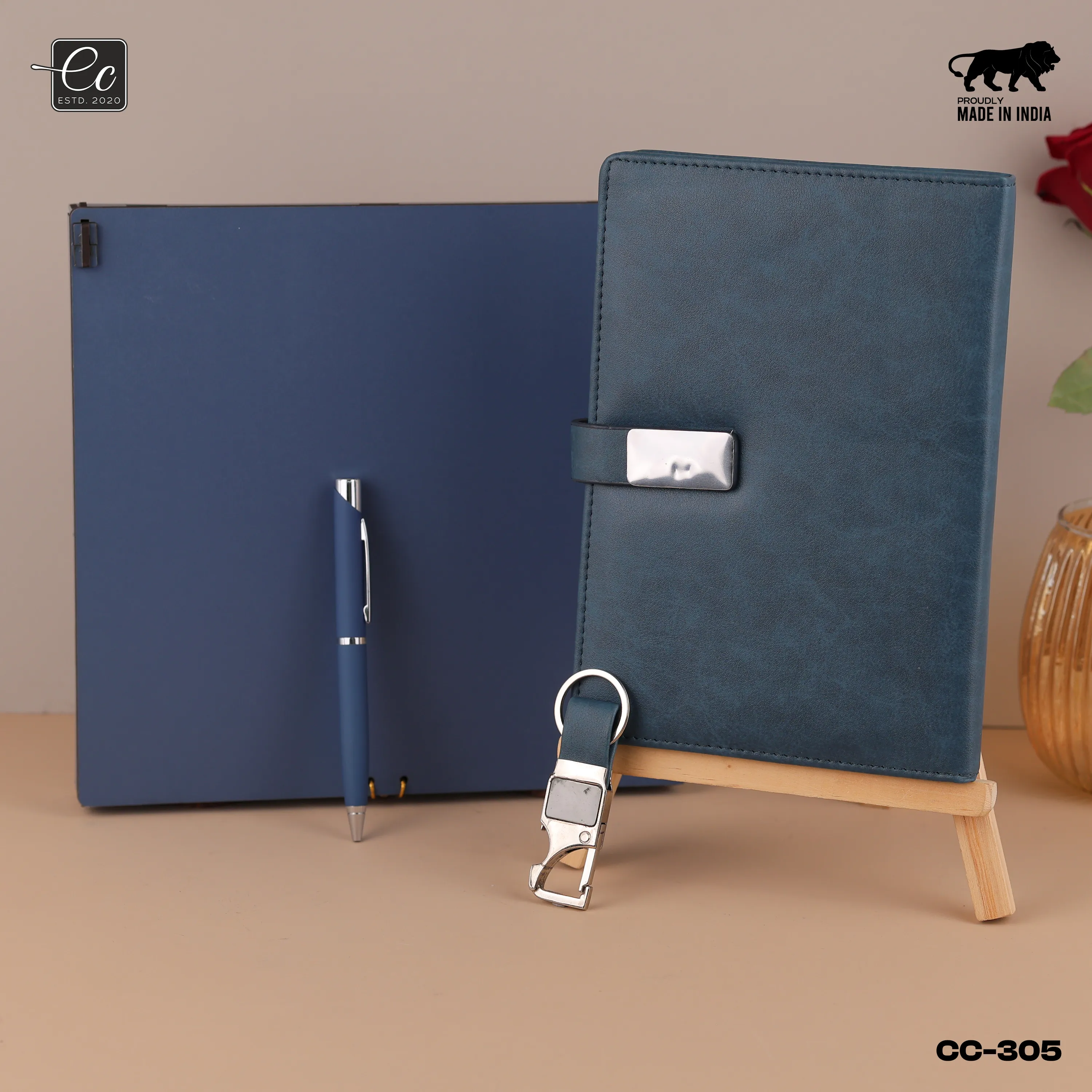 3 in 1 Corporate Gift Set includes Metal Pen, Keychain & Diary